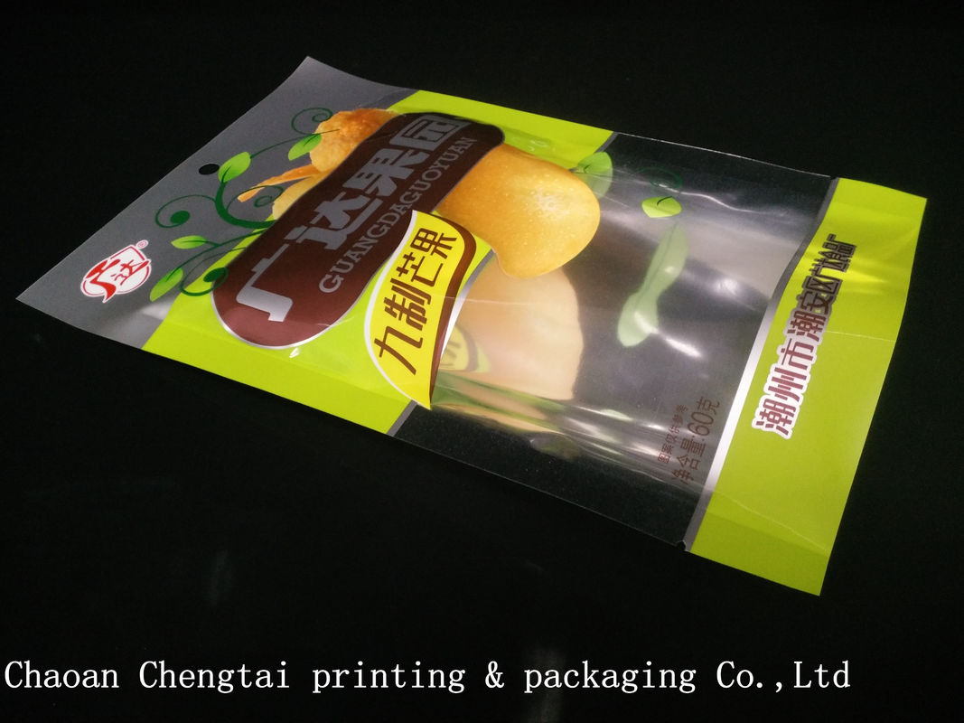 Dried Fruit Plastic Packaging Bags / Banana Chips Laminated Pouches QS Approval