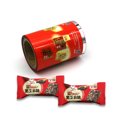 Printed Lamination PET12 PE60 Flexible Film For Auto Packing Machine Snack Candy Packaging