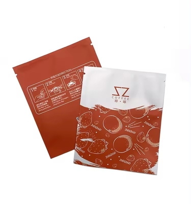 Customized Mini Coffee Bags Custom Printed Three Side Seal Bags Aluminum Foil