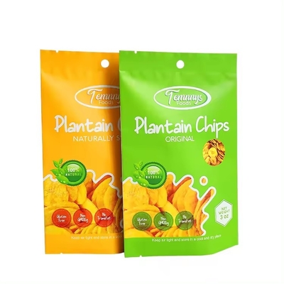 3.5 Mylar Bag Custom Printed Heat Seal Snack Banana Slices 3 Side Heat Seal Aluminum Foil Bag