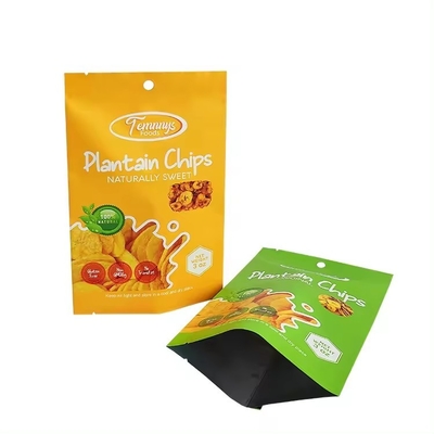 3.5 Mylar Bag Custom Printed Heat Seal Snack Banana Slices 3 Side Heat Seal Aluminum Foil Bag