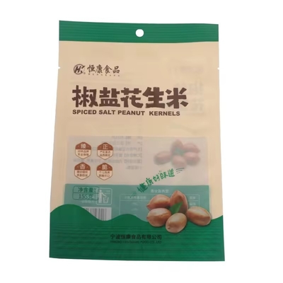 Custom Clear Paper Stand Up Pouches With Zipper For Food Packaging