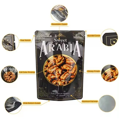Custom Printed Aluminum Foil Zipper Bag Matte Food Grade Stand Up Bag Heat Seal Stand Up Bag
