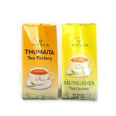 Custom Printed Laminated 240g 500g Waterproof Plastic Bag Pouch Back Seal Foil Food Grade Tea Packaging Bags Side Gusset