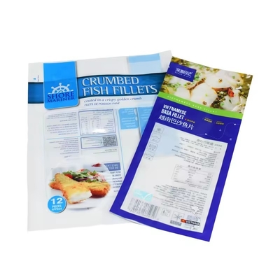 Custom Printed Logo Hot Seal Bags  Three Side Sealed Frozen Food Storage Plastic Vacuum Bags For Meat Packaging