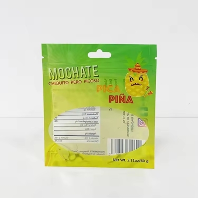 Custom Printing Biodegradable Plastic Zipper Three Side Sealed Packaging Bag With Clear Window