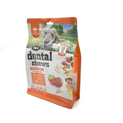 Eight-Side Sealing Retort Plastic Dog Packaging Treat Feed Cat Zip Storage Side Gusset Stand Up Pouch Bag For Pet Food