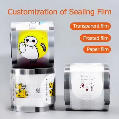Laminated Plastic Roll Sealing Film Packaging Custom Printed 90mm 95mm Common Sealing Film Pp Paper Film For Bubble Tea