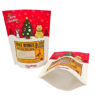 Food Packaging Bag Custom Print Kraft Paper Gravure Printing Zipper Top Stand Up Pouch Bag With Clear Window