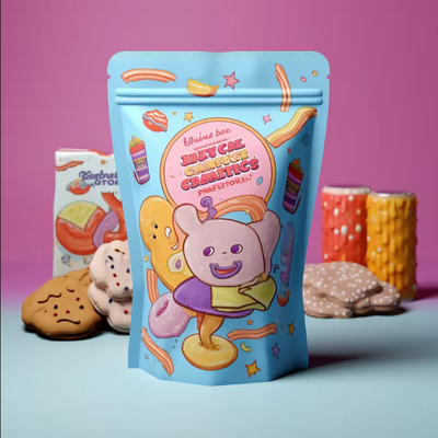 OEM Custom Printed Standing Up Ziplock Pouch Resealable Aluminium Foil Mylar Bag With Zipper For Food Bag