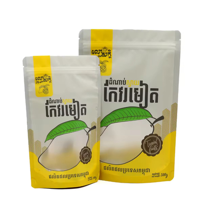 Resealable Laminated Plastic Stand Up Food Pouches Packaging Custom Printed Designed Ziplock Poly Bag For Dry Fruit