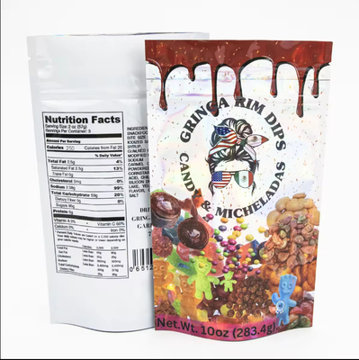 Factory Custom Printed Sugar Food Packaging Plastic Packaging Aluminum Foil Mylar Stand Up Pouch Bag Die Cut Mylar Bag