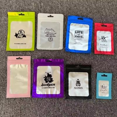 100 Pieces Mylar Smell Proof Resealable Bags With Clear Window Zip Lock Closure Jewelry Transparent Plastic Bag