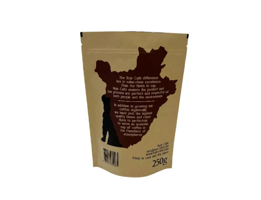 Compostable Biodegradable Standup Flat Bottom Kraft Paper Food Packing Zipper Pouch Custom Printed Coffee Bag With Valve