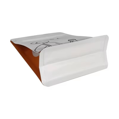 Recyclable Custom Printed Flat Bottom 250g 1Lb Bean Coffee Bags Valve Side Gusset Side Packaging