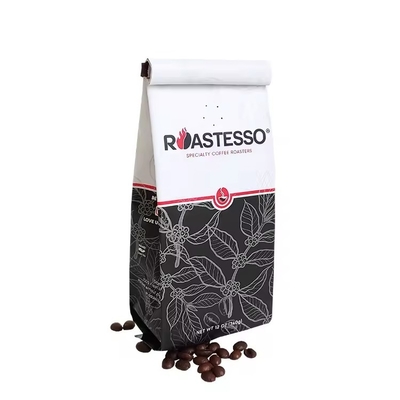 Custom Biodegradable Factory Wholesale Kraft Paper Coffee Bean Side Gusset Packaging Bag Black Bag