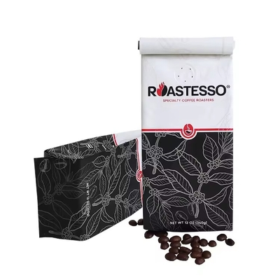 Custom Biodegradable Factory Wholesale Kraft Paper Coffee Bean Side Gusset Packaging Bag Black Bag