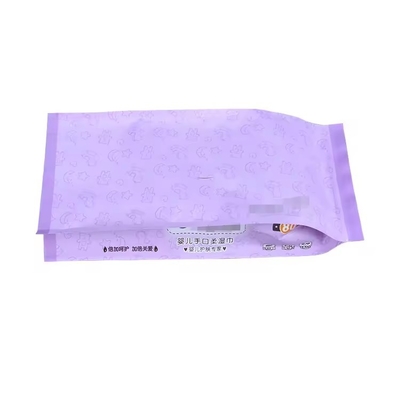 Custom Logo Side Gusset Plastic Flat Skincare Wet Wipes Packaging Film Bag For Baby Wet Tissue Packaging Bag