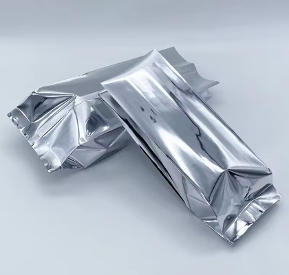 Glossy Silver Aluminum Foil Laminated Heat Seal Back Sealing Side Gusset Food Packaging Pouch Coffee Bean Bags