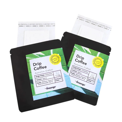Digital Printed 3 Side Sealed Flat Pouch Sachet For Drip Coffee Filter Packaging Hanging Ear Coffee Bag