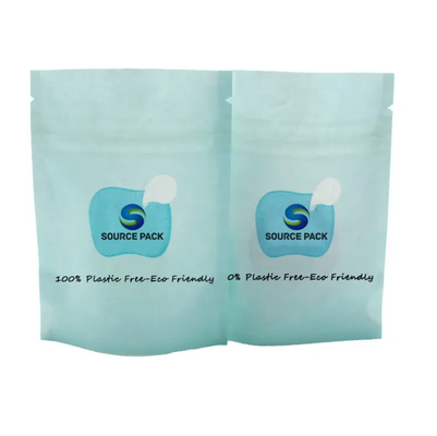 Custom Printing Zipper Tea Sachet Biodegradable Paper Pouch Packaging Bags
