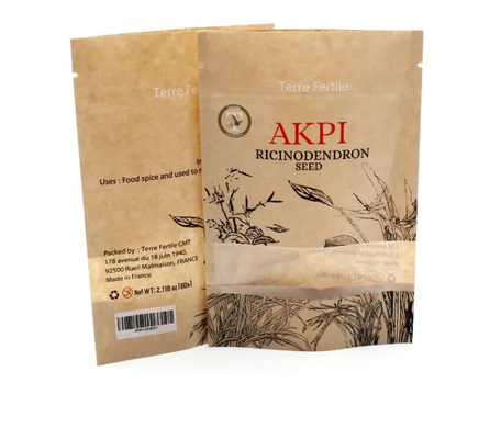 Custom Printing Zipper Tea Sachet Biodegradable Paper Pouch Packaging Bags