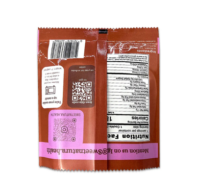 Custom Design Printed Glossy Shiny Surface Aluminum Foil Inside Back Seal Bags For Peanut Butter Cookie Packaging