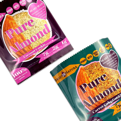 Custom Design Printed Glossy Shiny Surface Aluminum Foil Inside Back Seal Bags For Peanut Butter Cookie Packaging