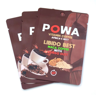 Matte Three Side Sealed Food Bags Pack With Round Hole Aluminum Foil Waterproof Sealing Plastic Pouch