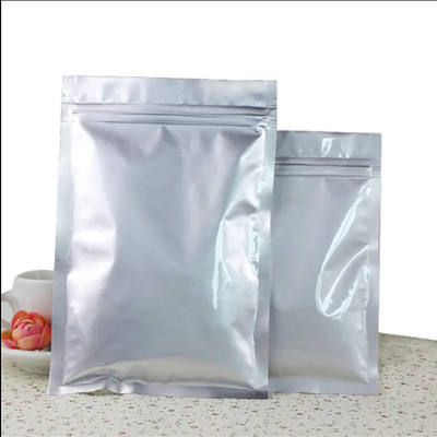 Hotsale Food Grade Resealable Plastic Sealing Zipper Silver Pouch Mylar Zip Lock Packaging Print Custom Aluminum Bag