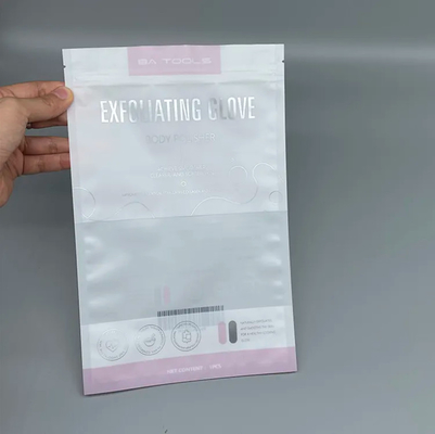 Clear Transparent Gloves Packaging Frosted Zipper Bag For Mittens Cosmetics Plastic Mylar Ziplock Bags Three Side Seal