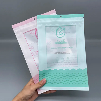 Clear Transparent Gloves Packaging Frosted Zipper Bag For Mittens Cosmetics Plastic Mylar Ziplock Bags Three Side Seal