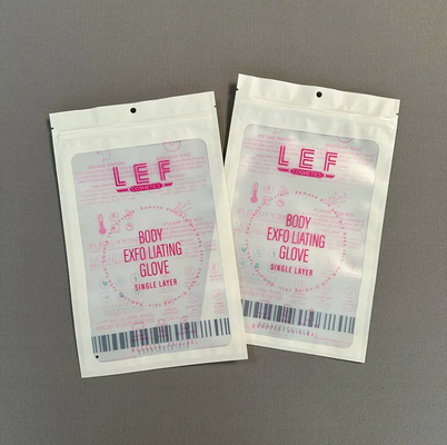Clear Transparent Gloves Packaging Frosted Zipper Bag For Mittens Cosmetics Plastic Mylar Ziplock Bags Three Side Seal