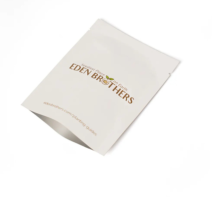Wholesale High Quality Custom Printed 3 Side Seal Pouch Flat Custom Kraft White Flat Pouch On Sale