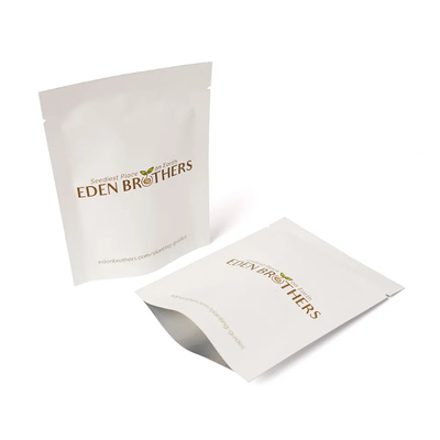 Wholesale High Quality Custom Printed 3 Side Seal Pouch Flat Custom Kraft White Flat Pouch On Sale