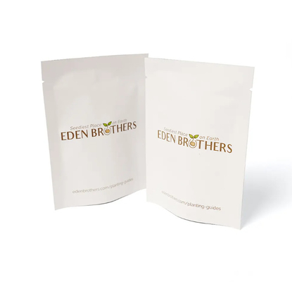 Wholesale High Quality Custom Printed 3 Side Seal Pouch Flat Custom Kraft White Flat Pouch On Sale