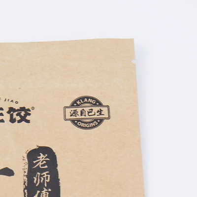 Aluminium Foil Zipper Top Stand Up Pouch With Heat Seal Kraft Paper PET PE Plastic For Food Packaging