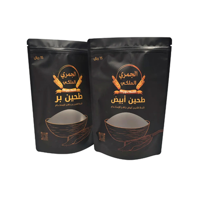 Custom Digital Printing Plastic Resealable Sugar Food Storage Packaging Bag With Ziplock Clear Window Stand Up Pouch