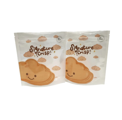 Custom Printed Plastic Biscuit Packaging Bags With Ziplock Plantain Chips Cookie Package Pouch