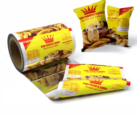 Wholesale Food Grade Printed Chips Packaging Bags Laminate Rolls PET Plastic Bag Roll Mylar Aluminium Packaging Foil Film Roll