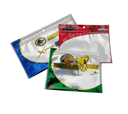 Custom Printed Vacuum Seal Bags Waterproof Aluminum Bag Heat Sealable Fishing Lure Storage Packaging Bag With Hang Hole