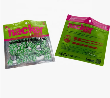 Custom Printed Vacuum Seal Bags Waterproof Aluminum Bag Heat Sealable Fishing Lure Storage Packaging Bag With Hang Hole