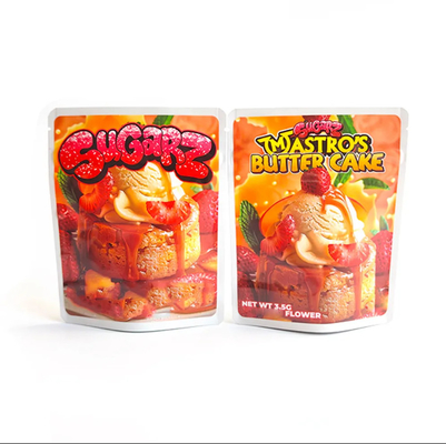 Smell Proof Back Printed Sticker Plastic Packing Pouch 400mg 600mg 1000mg 1lb Mylar Bag Custom Printed Edibles Packaging Bag
