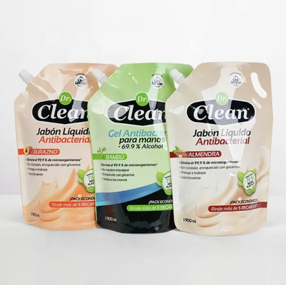 Custom High-Capacity Packaging For Liquid Detergent Standing Bag With Corner Spout Plastic Pouches