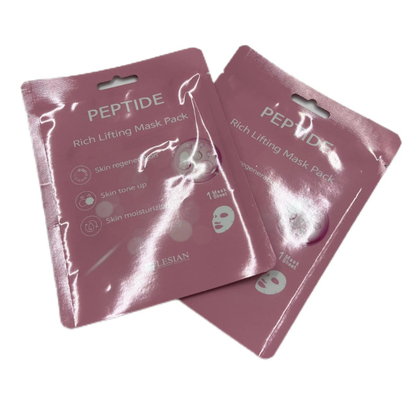 High Grade Customized Cosmetics Face Mask Bag Stand-Up Three Side Seal Easy Tear Pure Aluminum Foil Heat Sealing PE PET Material