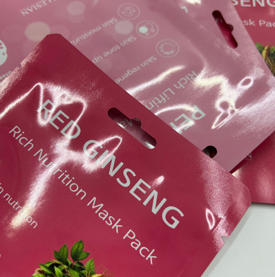 High Grade Customized Cosmetics Face Mask Bag Stand-Up Three Side Seal Easy Tear Pure Aluminum Foil Heat Sealing PE PET Material