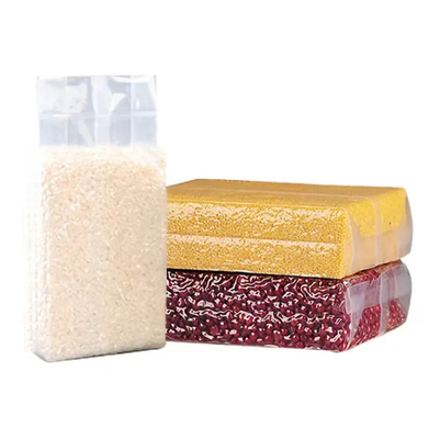 Cheap Transparent Nylon Plastic Packaging Bag Strong Side Gusset Sealing 1KG/100kg Vacuum Packing Bags For Rice Food