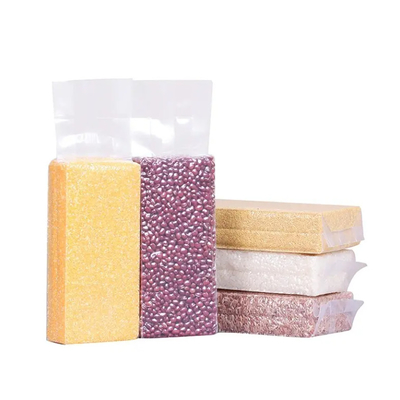 Cheap Transparent Nylon Plastic Packaging Bag Strong Side Gusset Sealing 1KG/100kg Vacuum Packing Bags For Rice Food