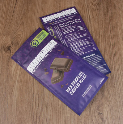 Custom Printed Food Grade Glossy Frosted Bag 3 Side Sealed Reusable Ziplock Bags Aluminum Foil Mylar Bags For Chocolate