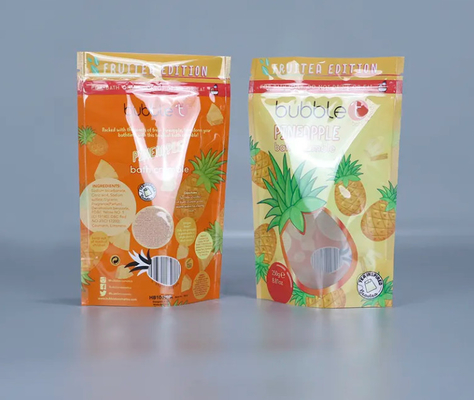 Custom Printed Stand Up Resealable Ziplock Plastic Packaging Bags With Clear Window For For Body Scrub And Bath Salts Packing